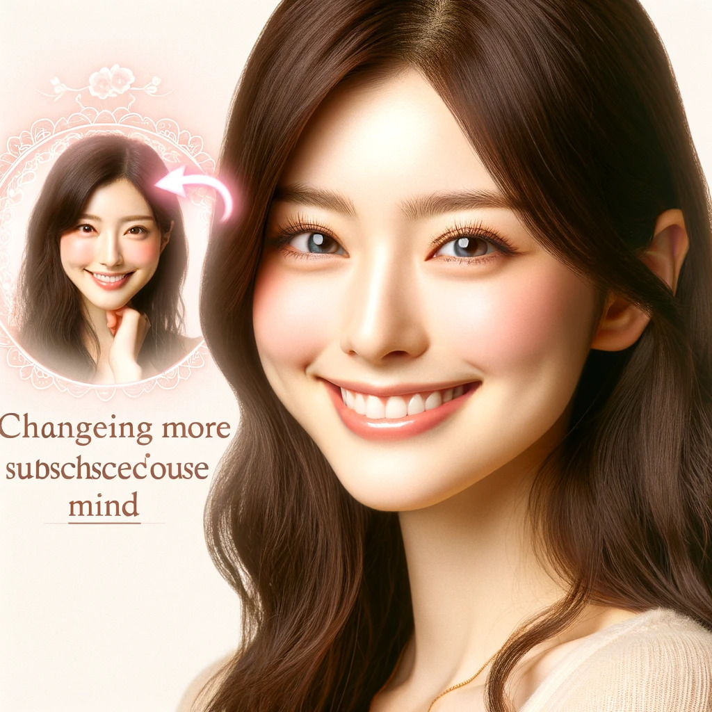 潜在意識を変えることで、美人になった笑顔で可愛い日本人女性